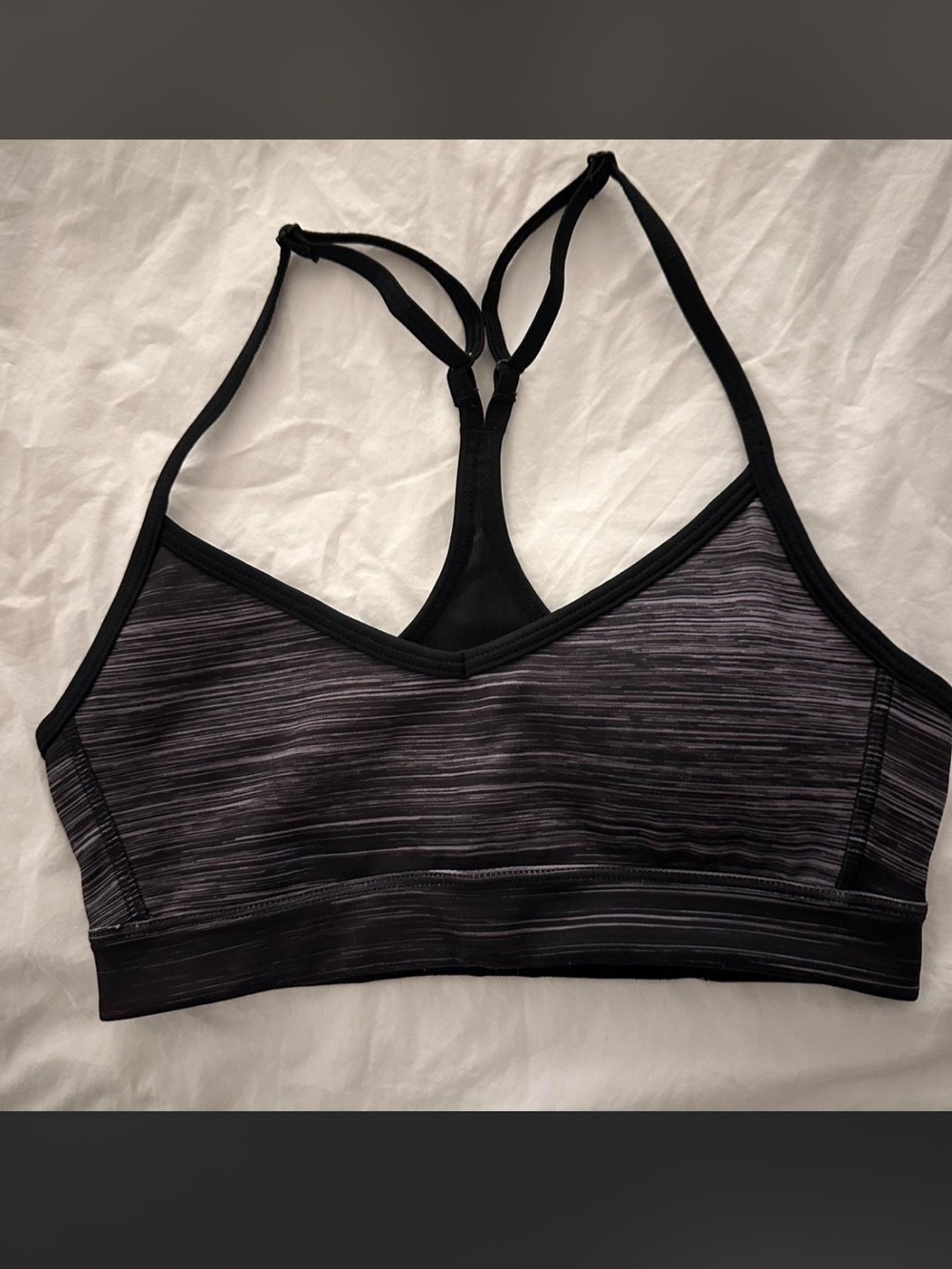 adidas Black Heather Strappy Racerback Sports Bra